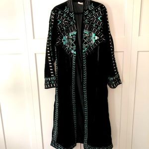 Crazy Train black velvet beaded duster
